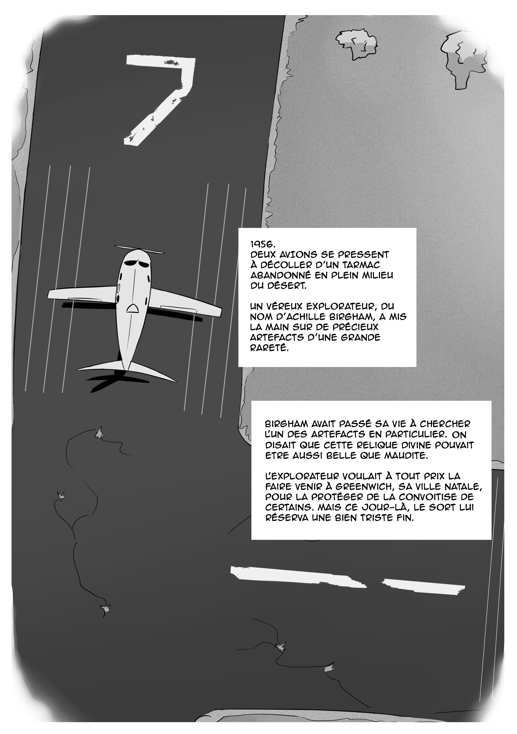 Flextstory — Prologue · L'accident (1956), planche 1/4